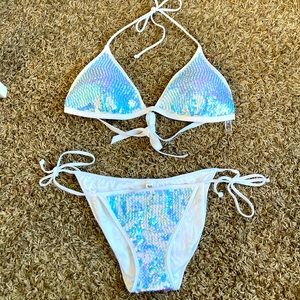 Women’s VS PINK white/ sequin bikini